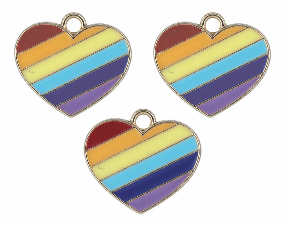 my store CHARMS RAINBOW HEART ENAMEL PENDANT CHARMS