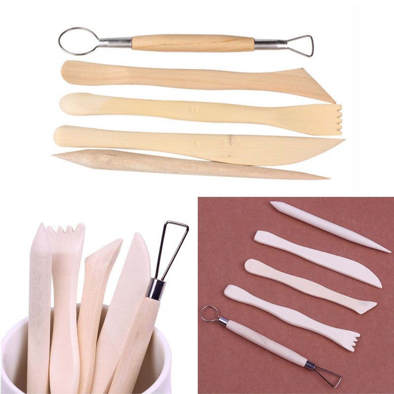 My Store MODELING TOOLS 5 PC WOODEN CLAY MODELLING TOOL