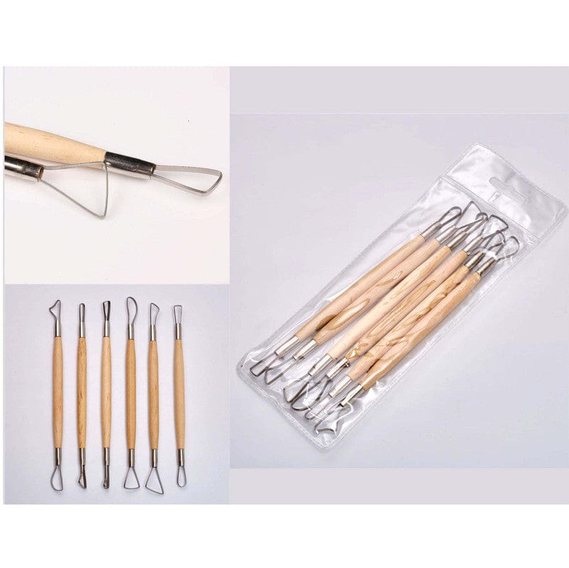 My Store POTTERY TOOL 6 PC 2 SIDE WIRE CLAY SCULPTING TOOL