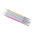Crafteria 5Pcs Nail Art Brushes, I Side Dotting And 1 Side Liner Brush.