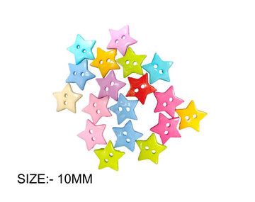 Crafteria 10MM STAR COLOURFUL BUTTON