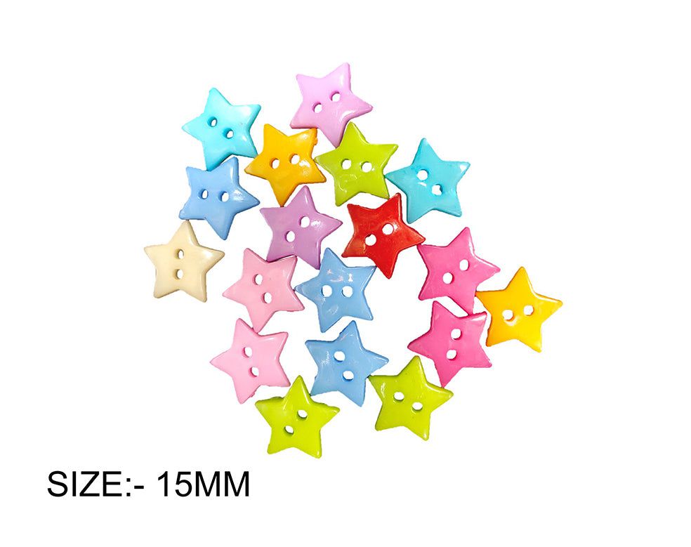 Crafteria 15MM STAR COLOURFUL BUTTON