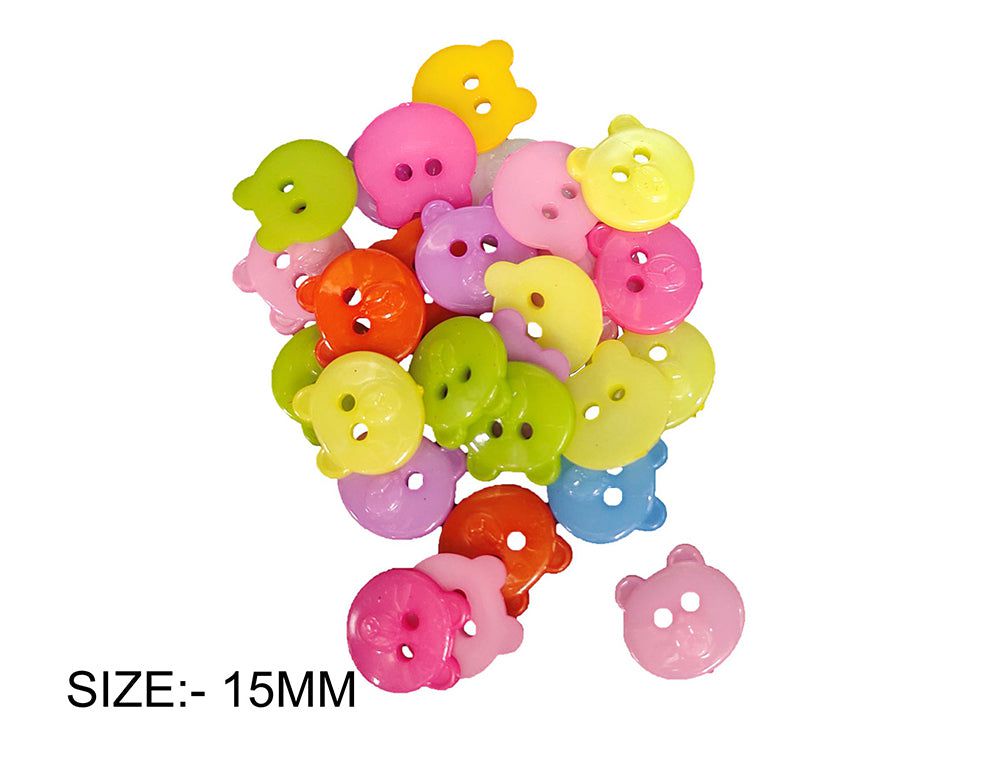 Crafteria 15MM TEDDY COLOURFUL BUTTON