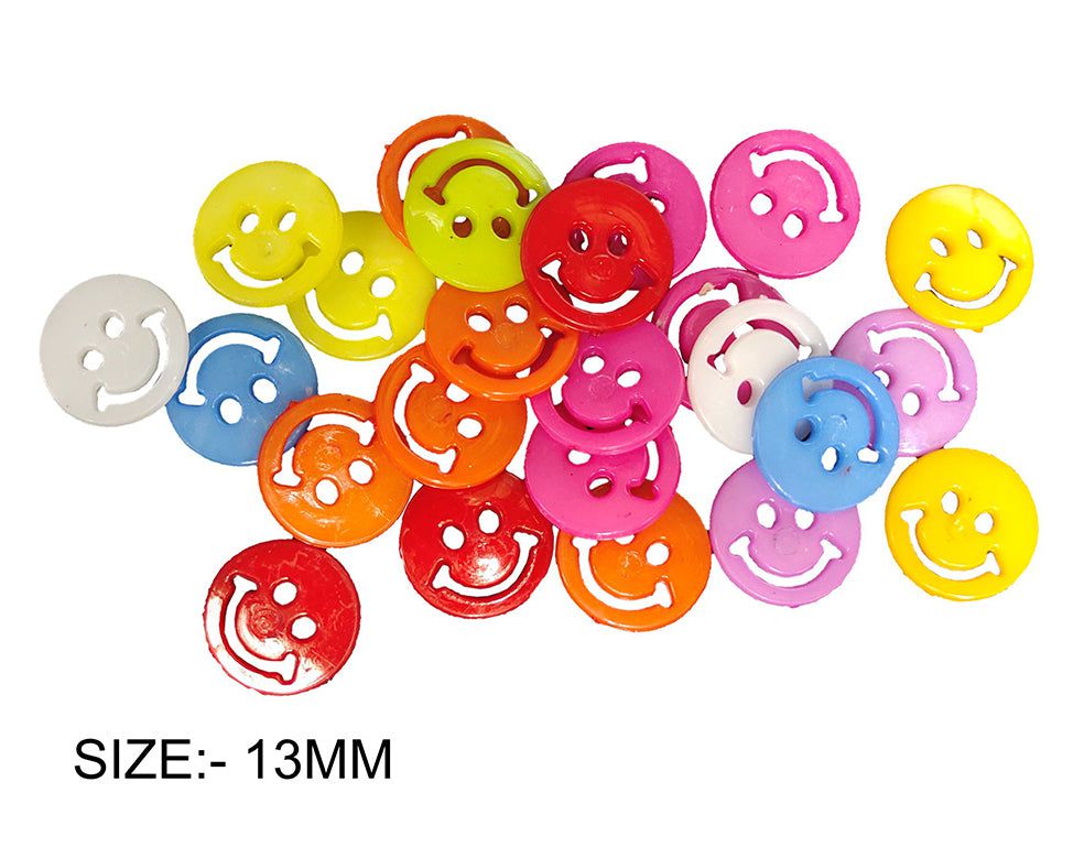 Crafteria 13MM SMILY COLOURFUL BUTTON