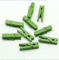 Crafteria GREEN SINGLE COLOUR WOODEN CLIPS 4.8CM