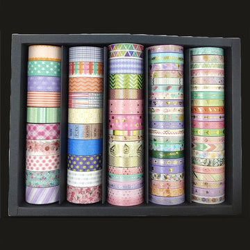 My Store WASHI TAPE 76 ROLLS GOLD FOIL WASHI TAPE SET (MIX SIZES)