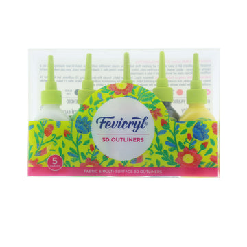 Pack of Fevicryl 3D Outliners with floral design on packaging