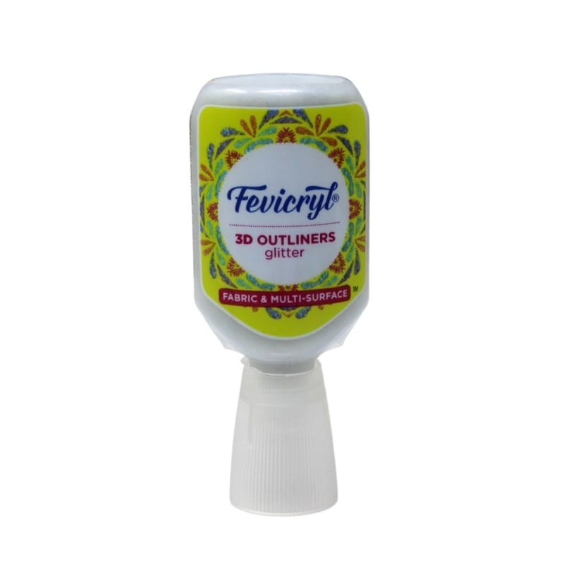 Crafteria Silver Fevicryl 3D Outliner Glitter (20ml)