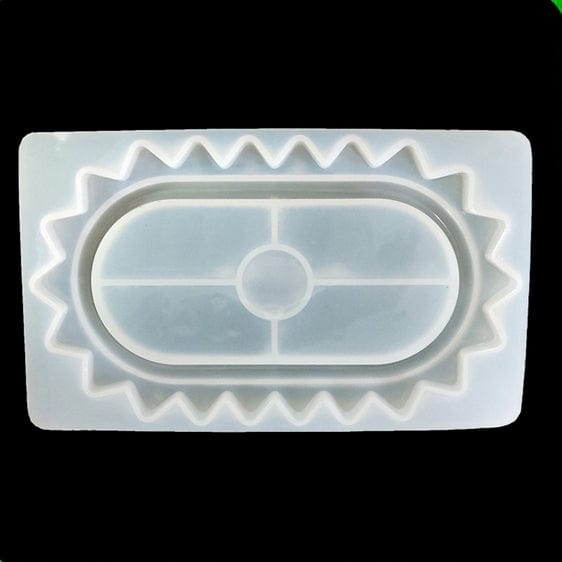 My Store Silicon Mould ZIGZAG OVAL TRINKLET TRAY MOULD