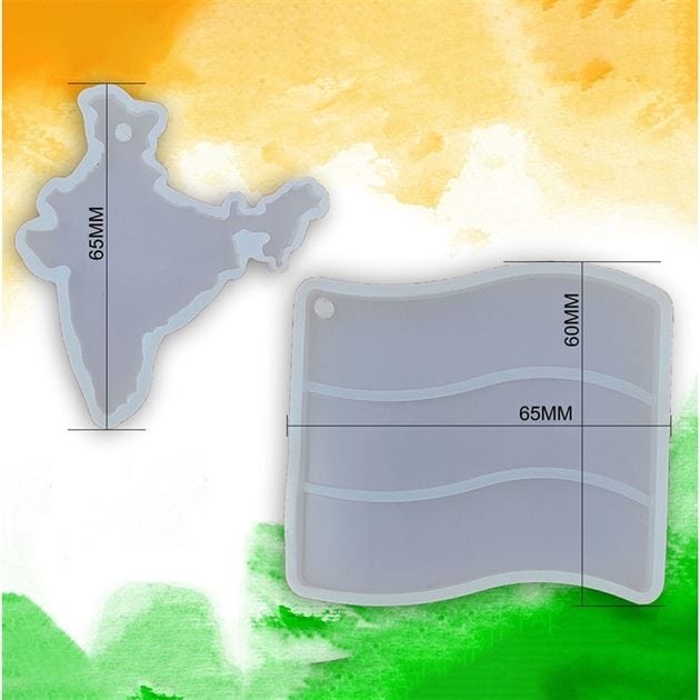 My Store Silicon Mould INDIAN MAP & FLAG KEYCHAIN MOULD