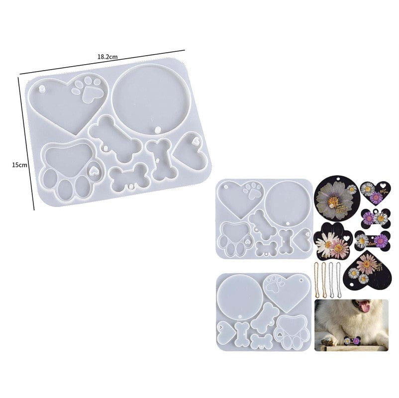 My Store Silicon Mould 7 CAVITY DOG TAG KEYCHAIN & PENDANT MOULD