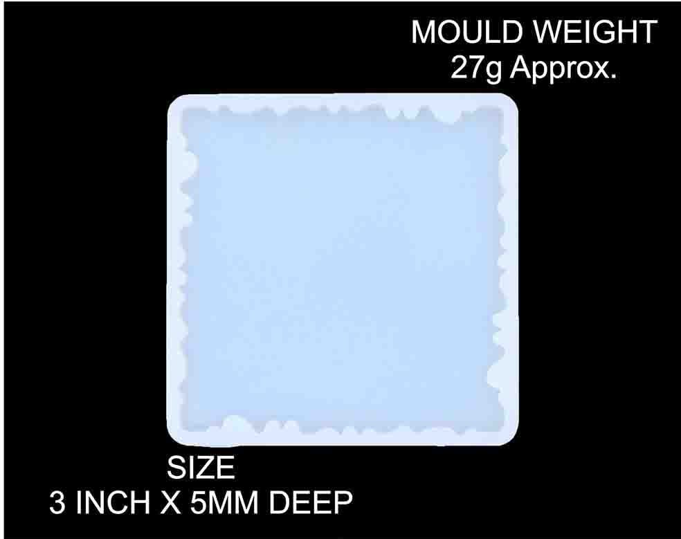 My Store Silicon Mould 3" SQUARE AGATE COASTER MOULD