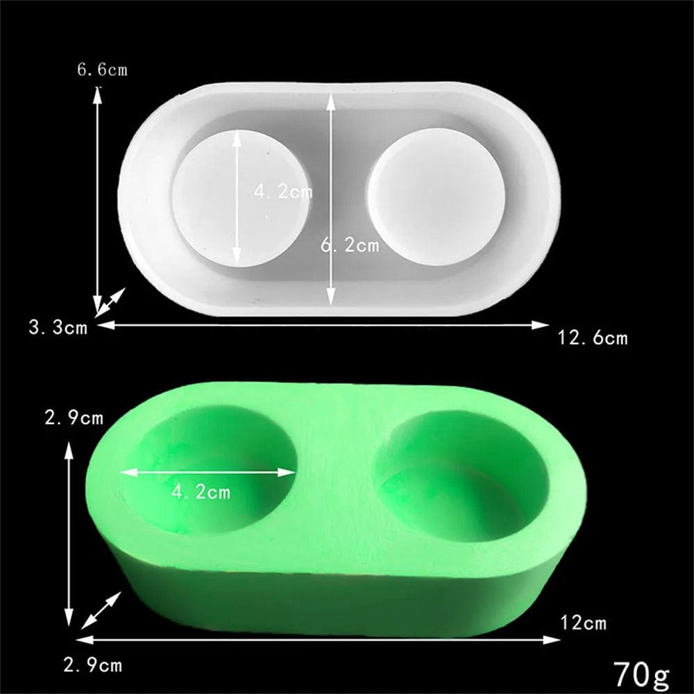 2 Cavity Capsule Tea Light Holder Mould