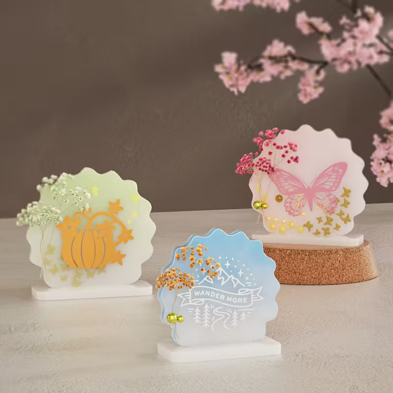 My Store Small 6 Cavity Agate Round Frame With Stand Mould