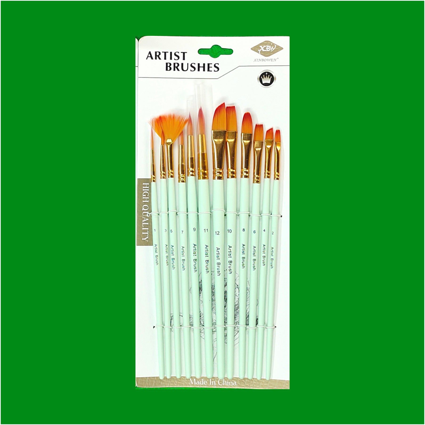 Crafteria D01 12 PC MIX BRUSH SET PASTEL COLOURS