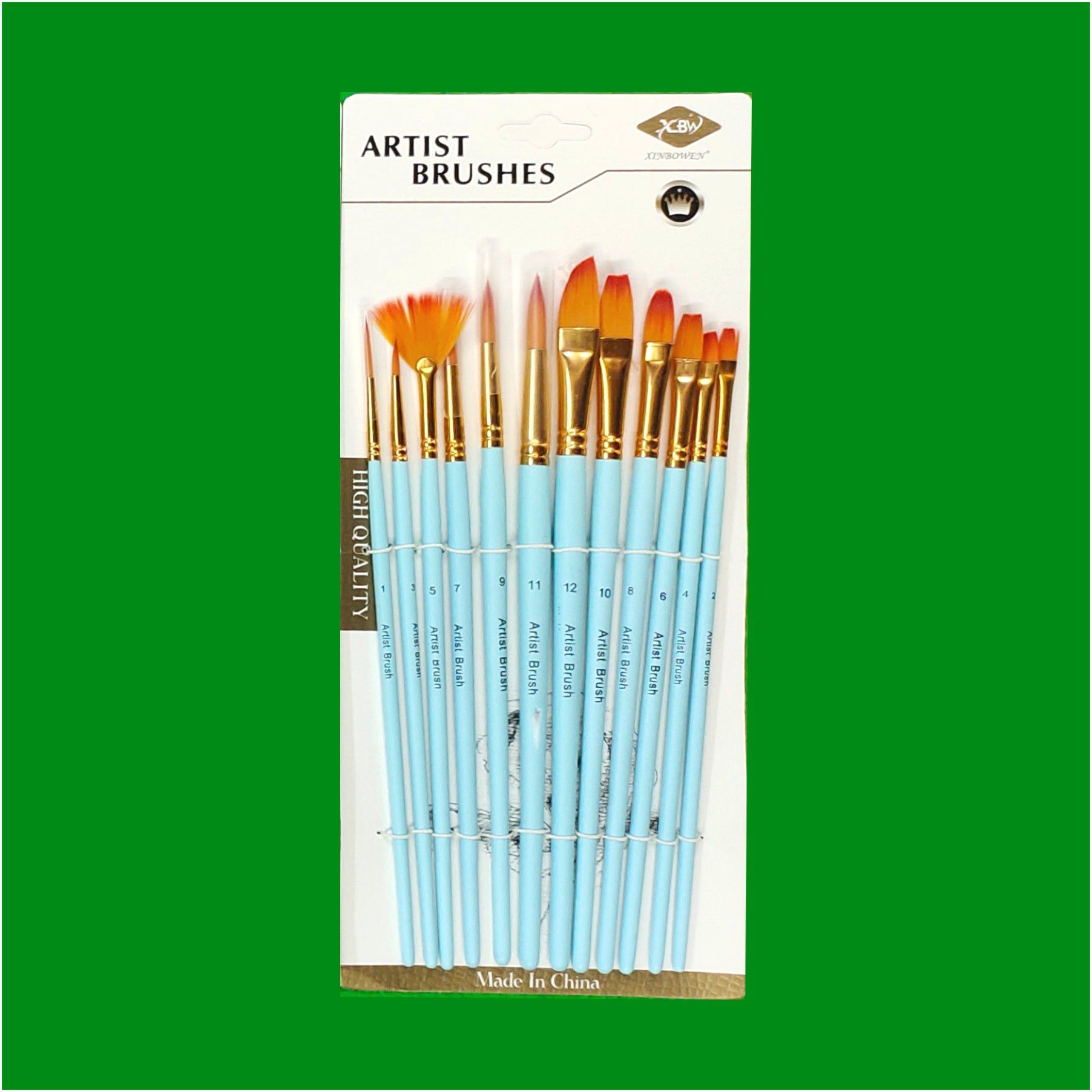 Crafteria D02 12 PC MIX BRUSH SET PASTEL COLOURS