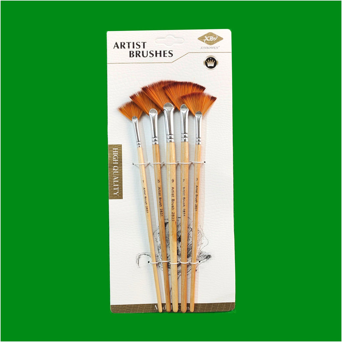 Crafteria 5PCS FAN BRUSH SET