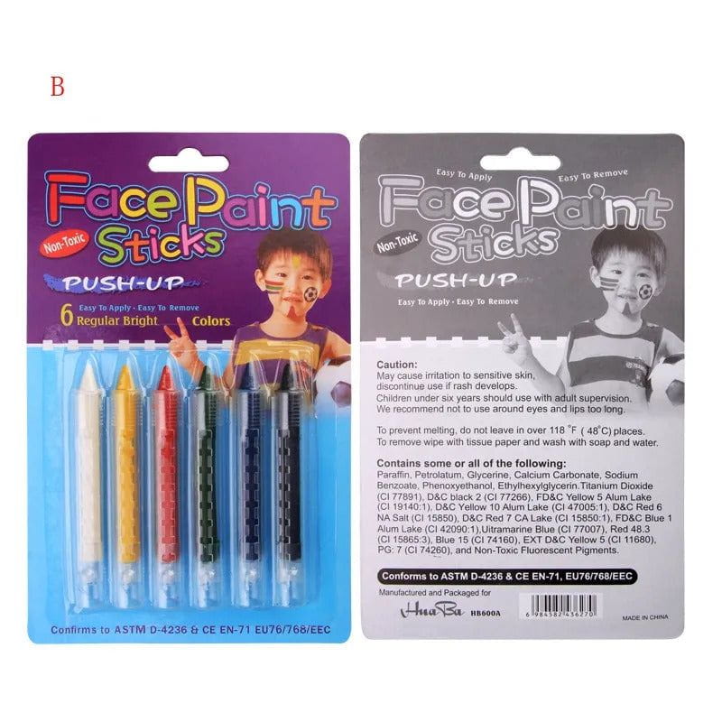 Crafteria 6 PCS CLASSIC FACE PAINT STICKS