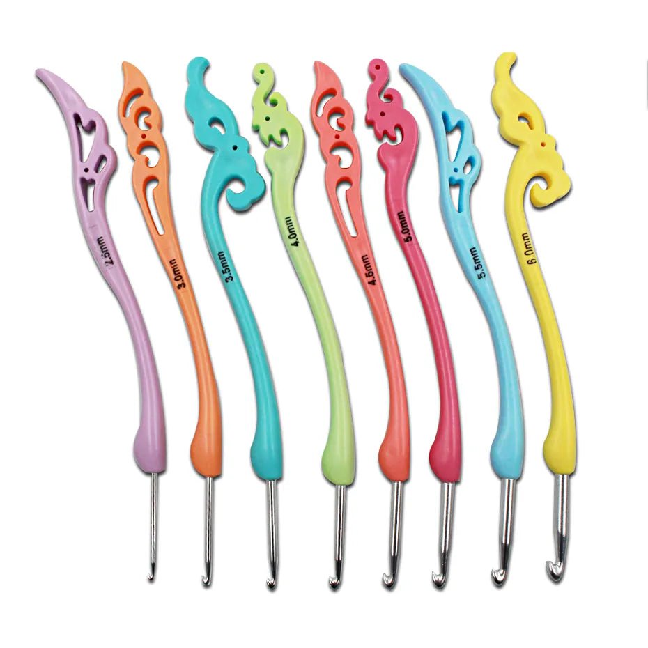 My Store CROCHET HOOKS 8 IN 1 CROCHET HOOK WITH BEND HANDLE SET