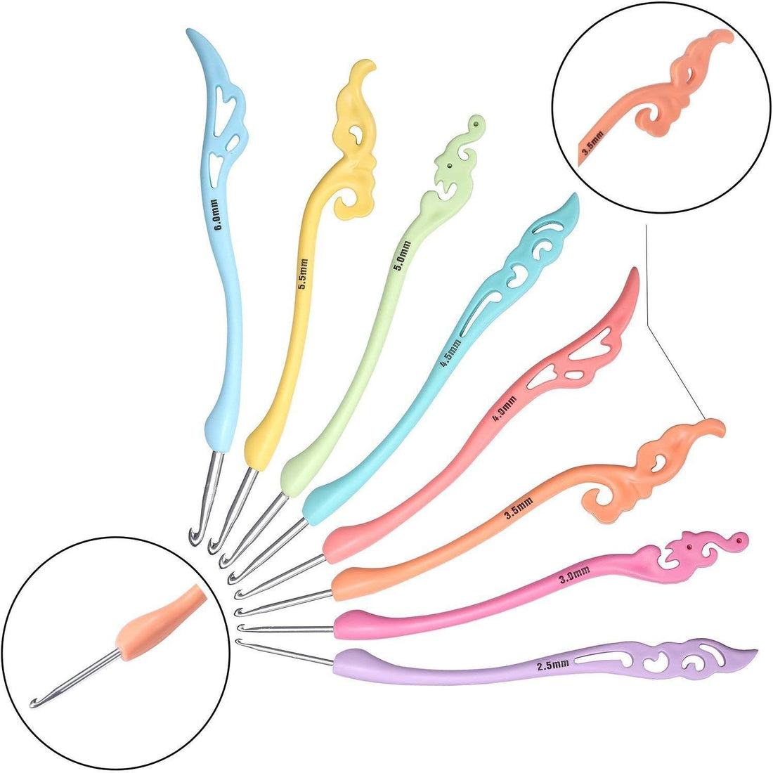 My Store CROCHET HOOKS 8 IN 1 CROCHET HOOK WITH BEND HANDLE SET