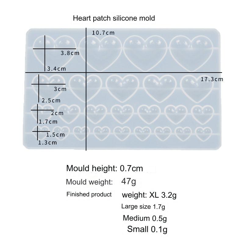 25 Cavity Heart Patch Pendant Mould