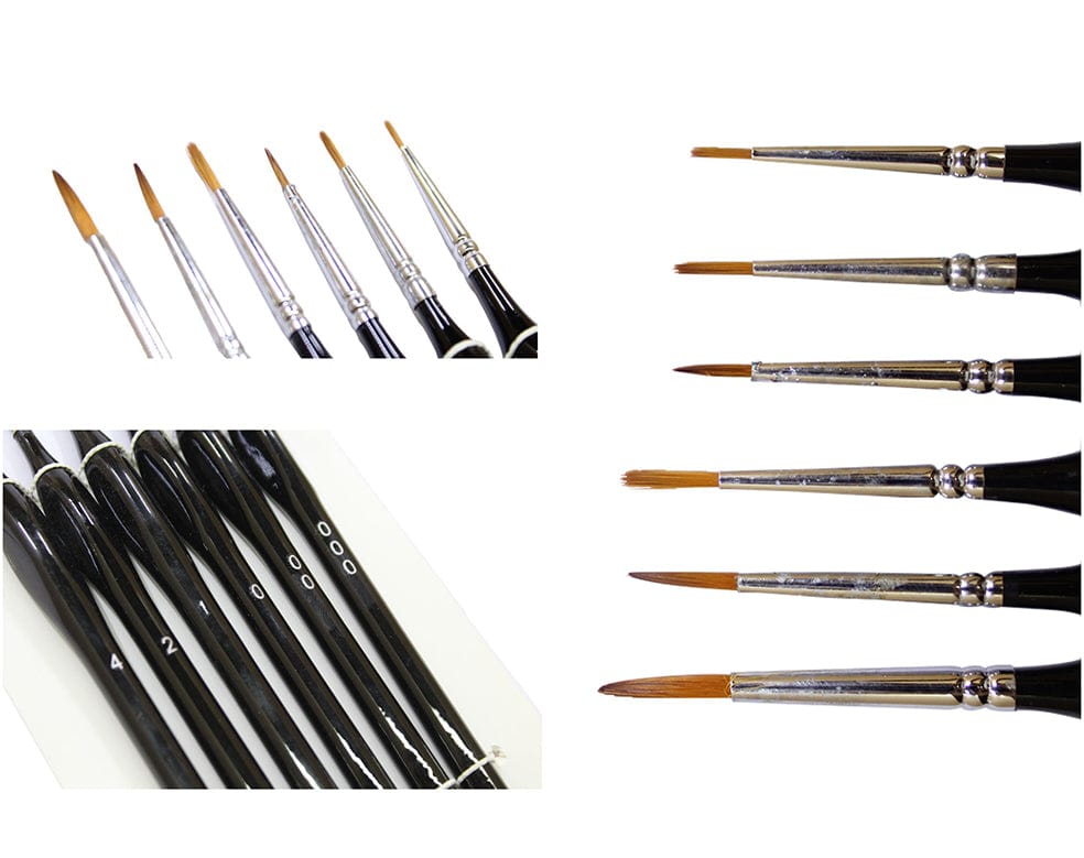 My Store PAINTING BRUSH 6 PC LINER BRUSH BLACK HANDLE SET