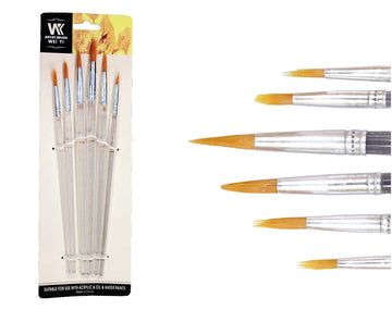 My Store PAINTING BRUSH 6PC ROUND BRUSH TRANSPARENT HANDLE SET