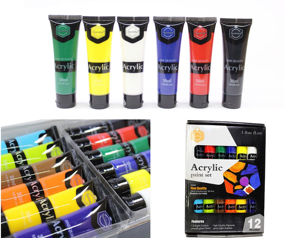 Crafteria 12 PC ACRYLIC COLOUR 30ML SET