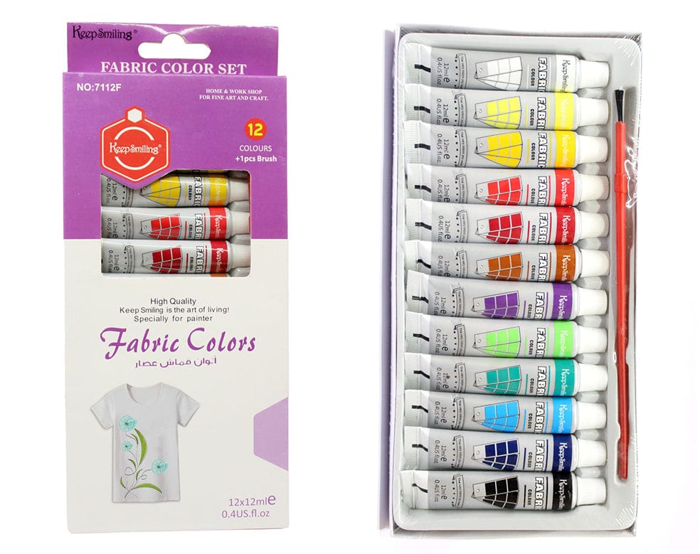 My Store PAINTING ACC 12 PC FABRIC COLOURS 12 ML SET