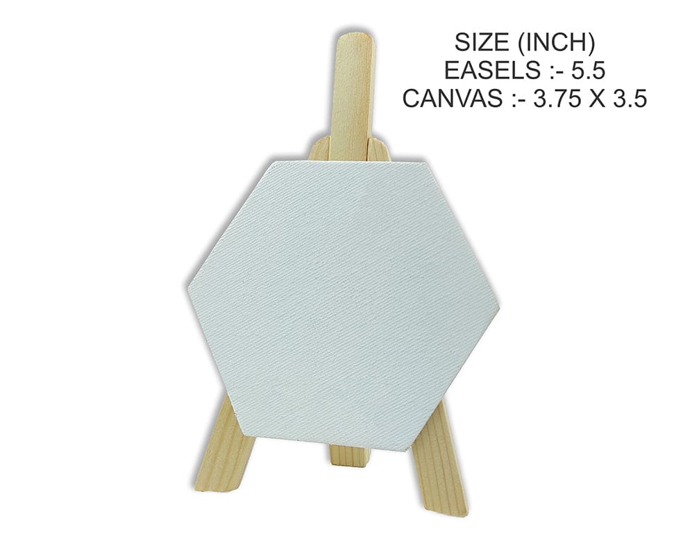 My Store PAINTING ACC EASEL WITH HEXAGON CANVAS