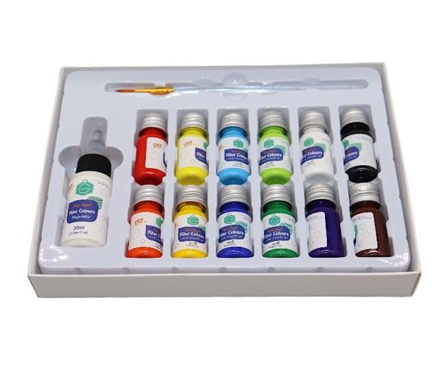Crafteria Dope-Dyed Fiber Colours DIY Kit – 12 Bright Colours for Creative Art