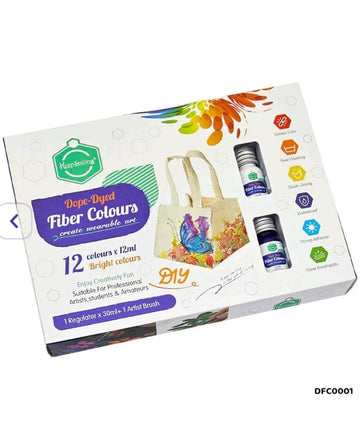 Crafteria Dope-Dyed Fiber Colours DIY Kit – 12 Bright Colours for Creative Art
