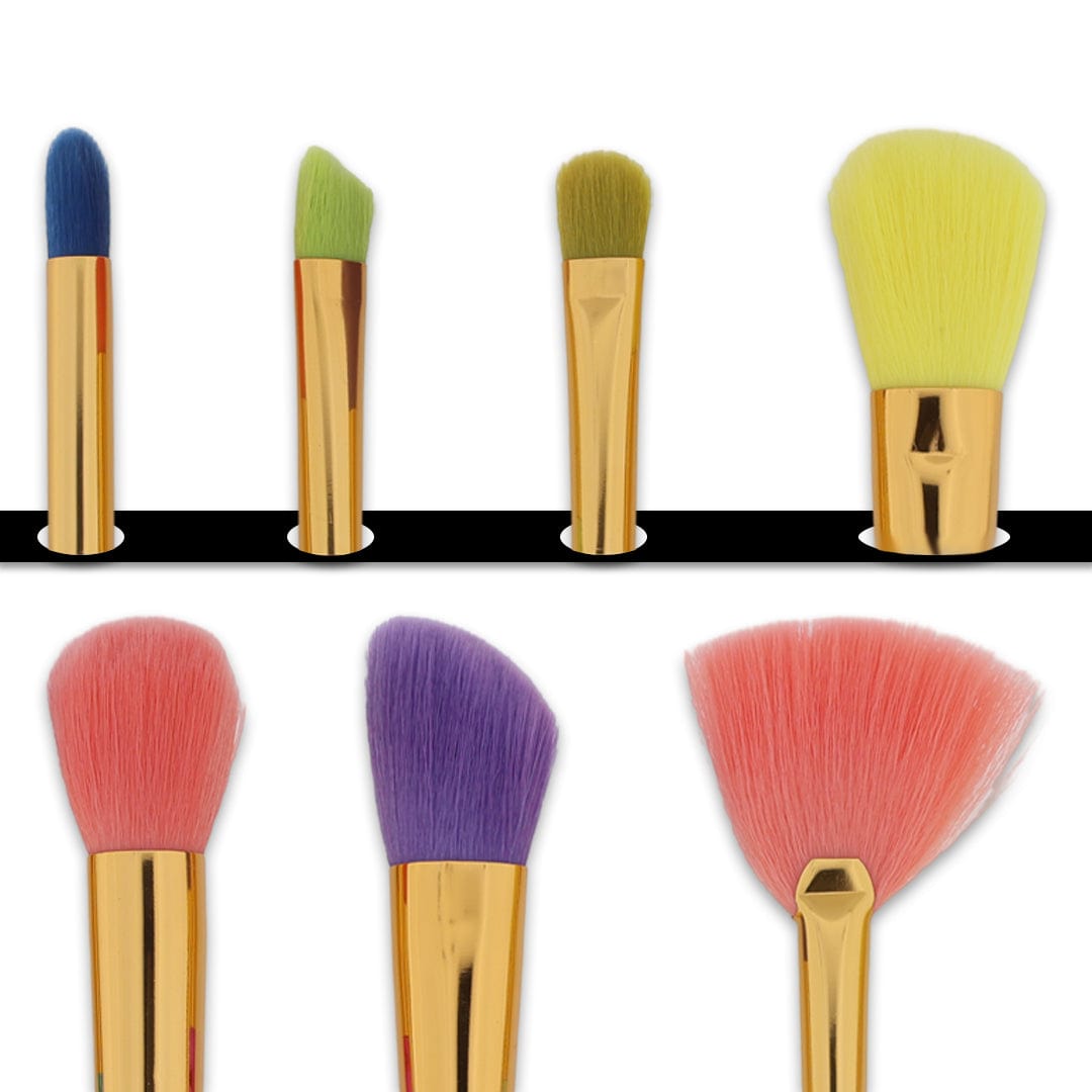 Crafteria 7in 1 Makeup Art Brush set With Rainbow col handle