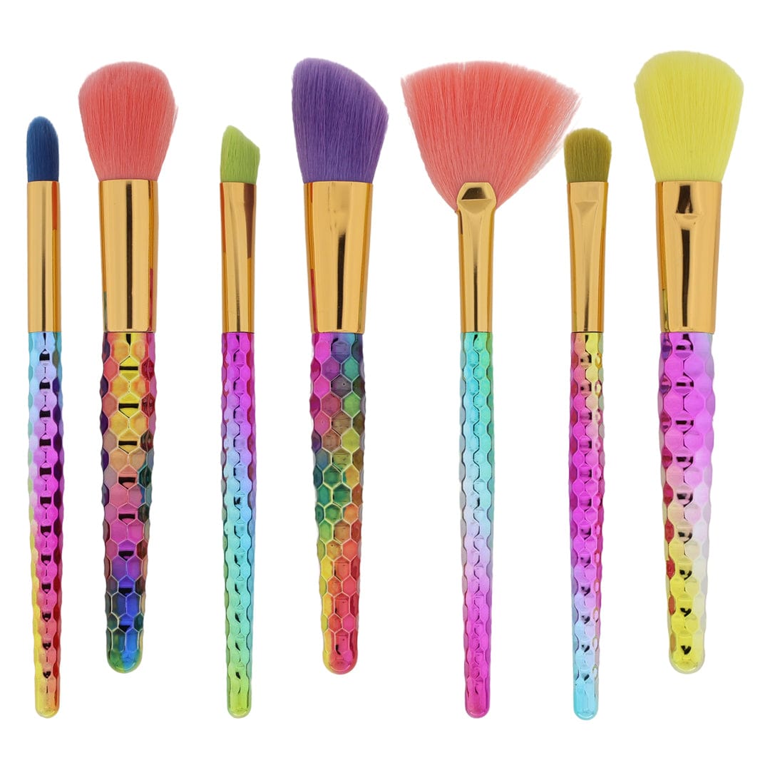 Crafteria 7in 1 Makeup Art Brush set With Rainbow col handle