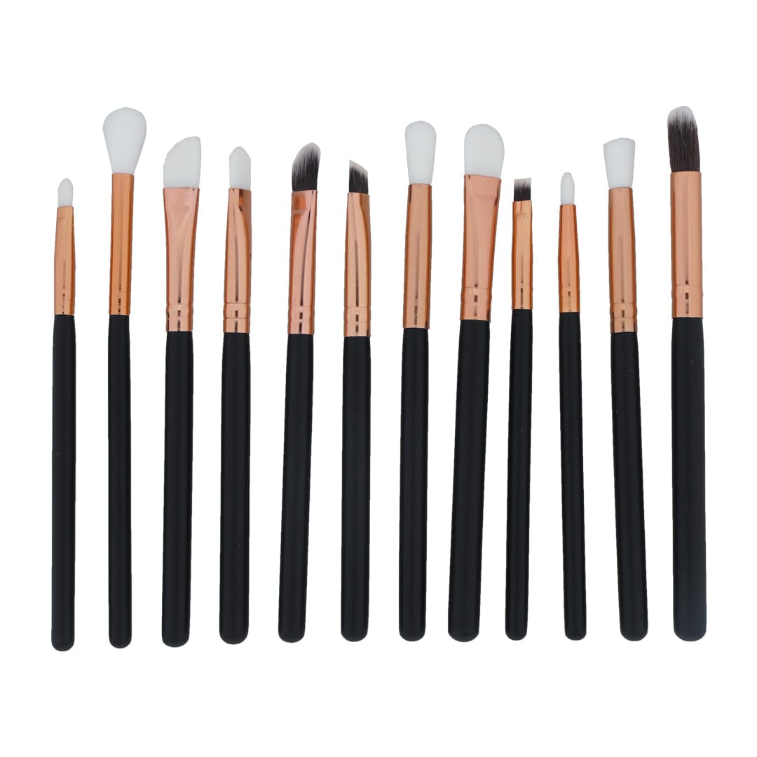 Crafteria 12 in 1 Makeup Art Brush Set With Black Handle