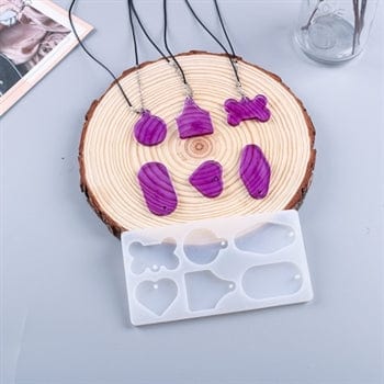 My Store Silicon Mould 6 CAVITY DOG TAG & PENDANT JEWELLERY & KEYCHAIN MOULD