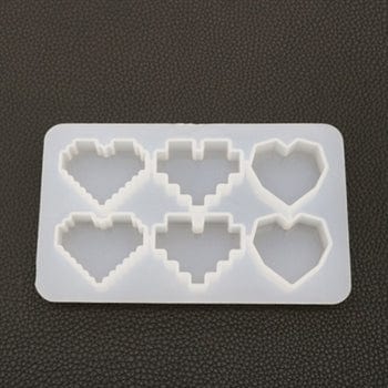 My Store Silicon Mould 6 CAVITY HEART PENDANT JEWELLERY & KEYCHAIN MOULD