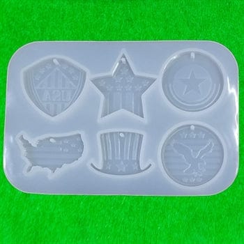 My Store Silicon Mould 6 CAVITY AMERICAN THEME  PENDANT JEWELLERY & KEYCHAIN MOULDLD