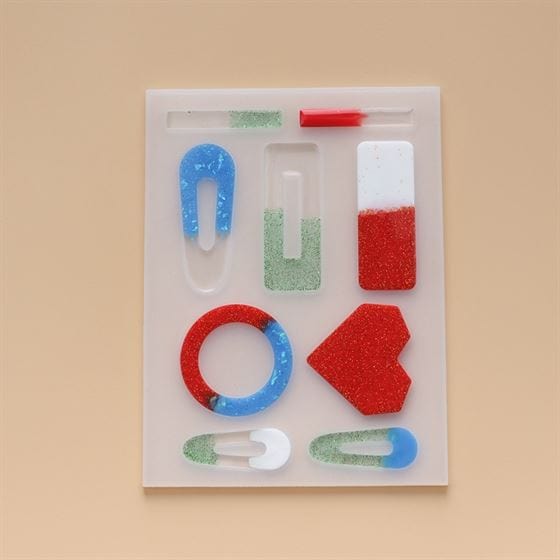 My Store Silicon Mould 9 CAVITY PENDANT JEWELLERY, EARING & KEYCHAIN MOULD
