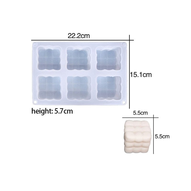 My Store Silicon Mould 6 CAVITY EVEN SOFA CANDLE & PAPER WEIGHT MOULD