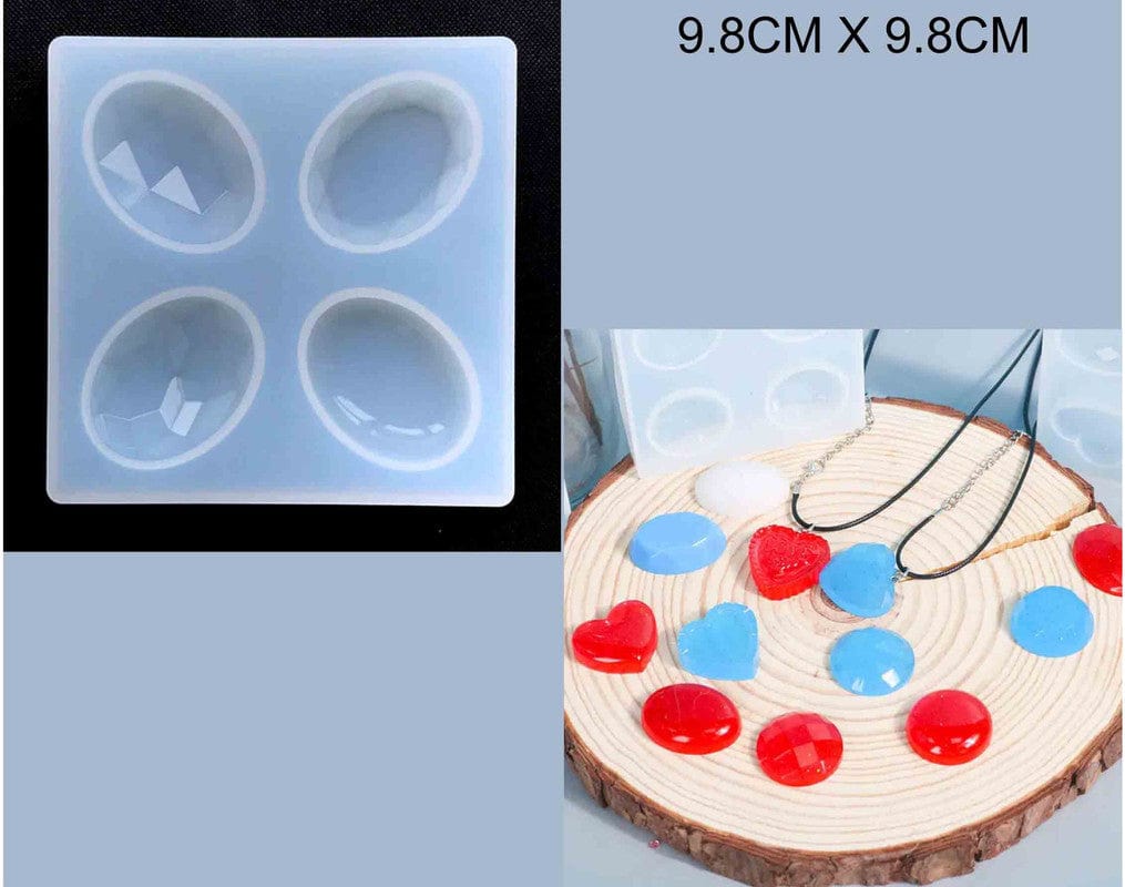 My Store Silicon Mould 4 CAVITY OVAL DIAMOND JEWELLERY  MOULD