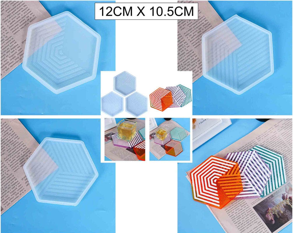 My Store Silicon Mould DESIGNER HEXAGON COASTER MOULD