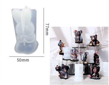 My Store Silicon Mould 3D RABBIT STATUE & CANDLE MOULD