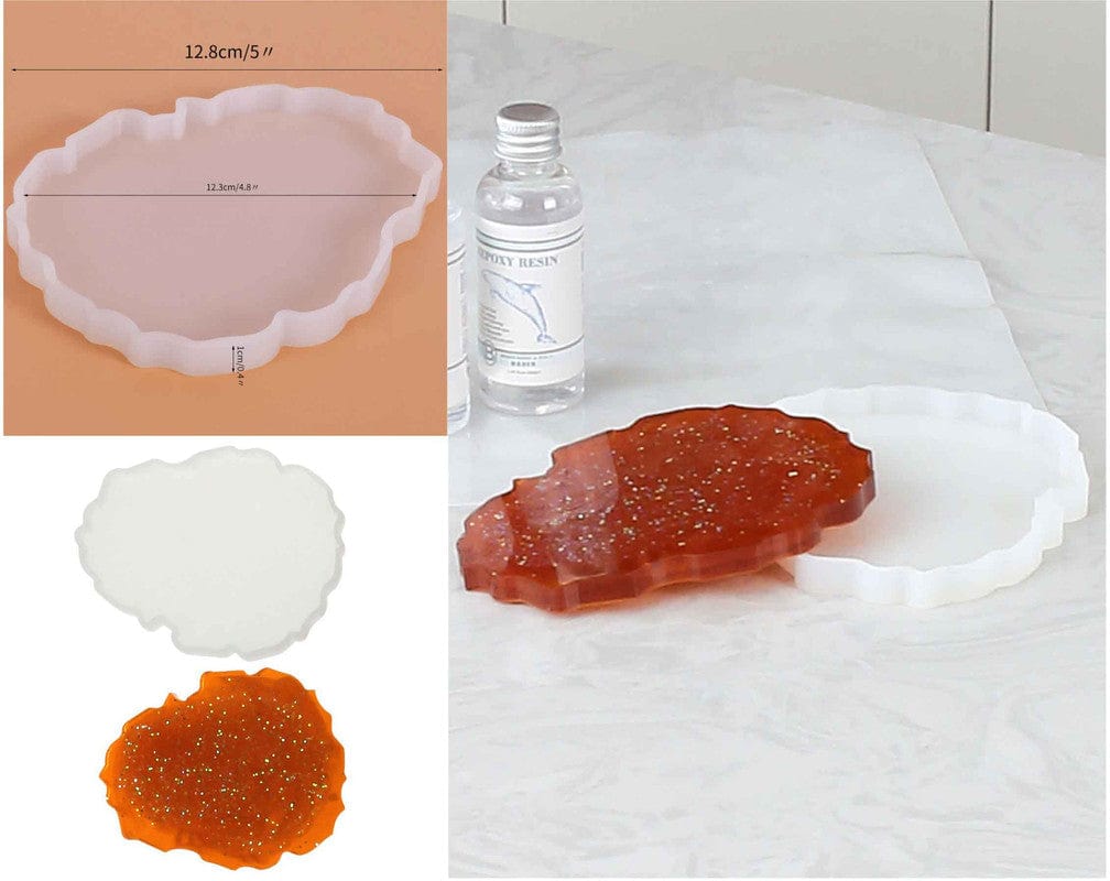 My Store Silicon Mould 5" OVAL AGATE COASTER MOULD