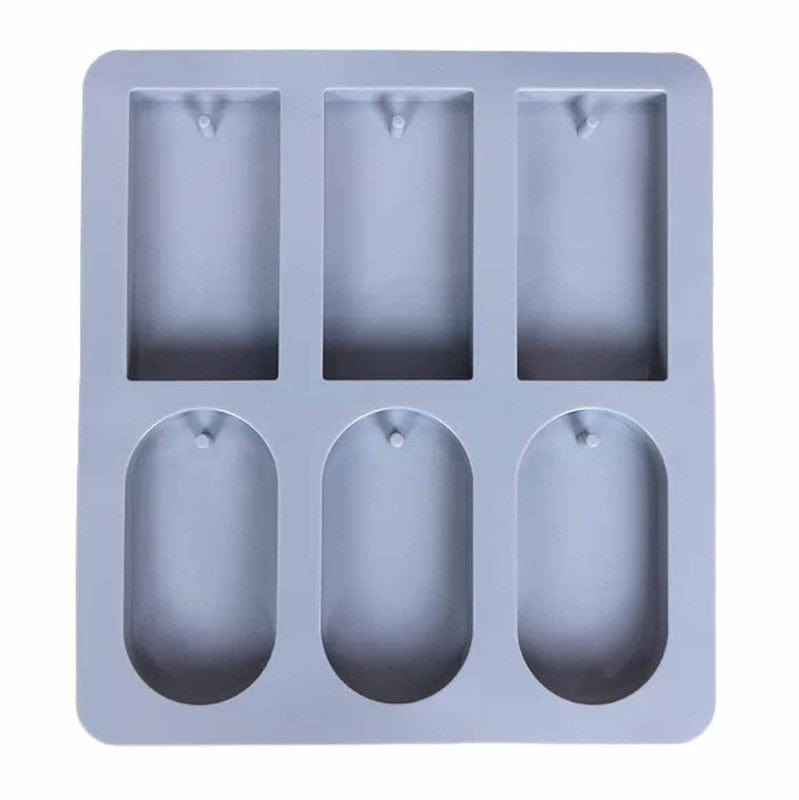 My Store Silicon Mould 6 CAVITY RECTANGLE & OVAL SOAP & AROMATISER SILICON MOULD