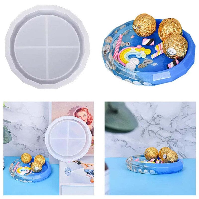 My Store Silicon Mould ROUND DIAMOND CUT TRAY MOULD