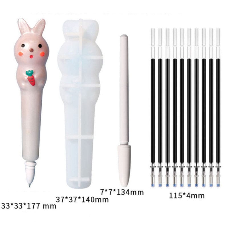 My Store Silicon Mould RABBIT PEN MOULD + 1 REFILL COVER + 10 REFILL MOULD