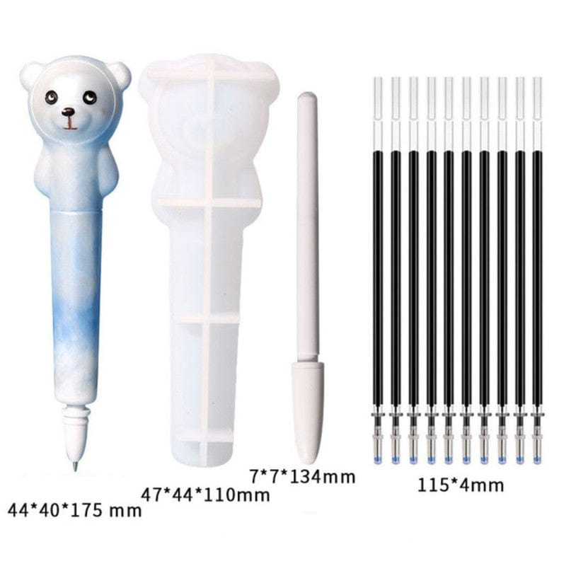 My Store Silicon Mould BEAR PEN MOULD + 1 REFILL COVER + 10 REFILL MOULD