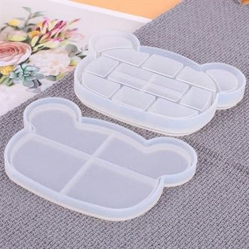 My Store Silicon Mould 11 PARTITION TEDDY SHAPE STORAGE BOX MOULD