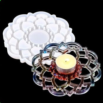 My Store Silicon Mould FLORAL TEA LIGHT CANDLE HOLDER MOULD